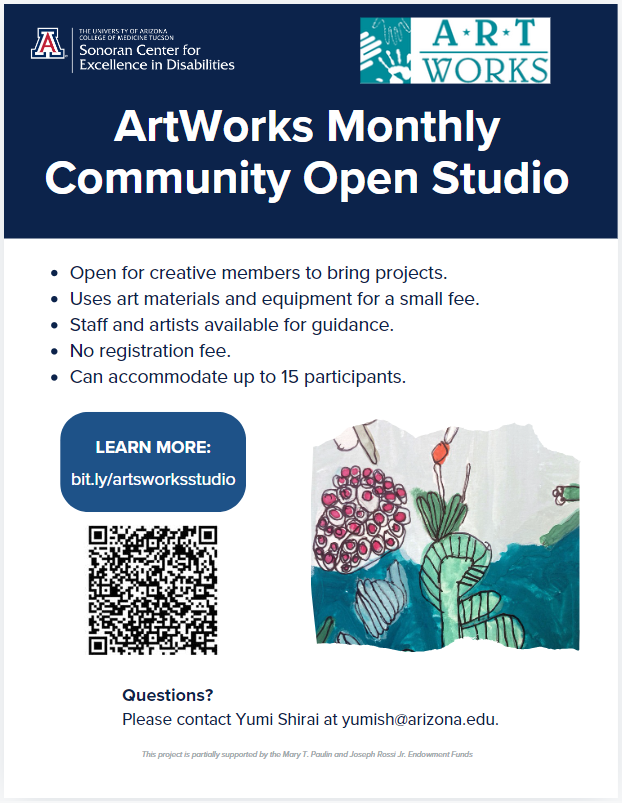 ArtWorks Monthly Community Open Studio Flyer 